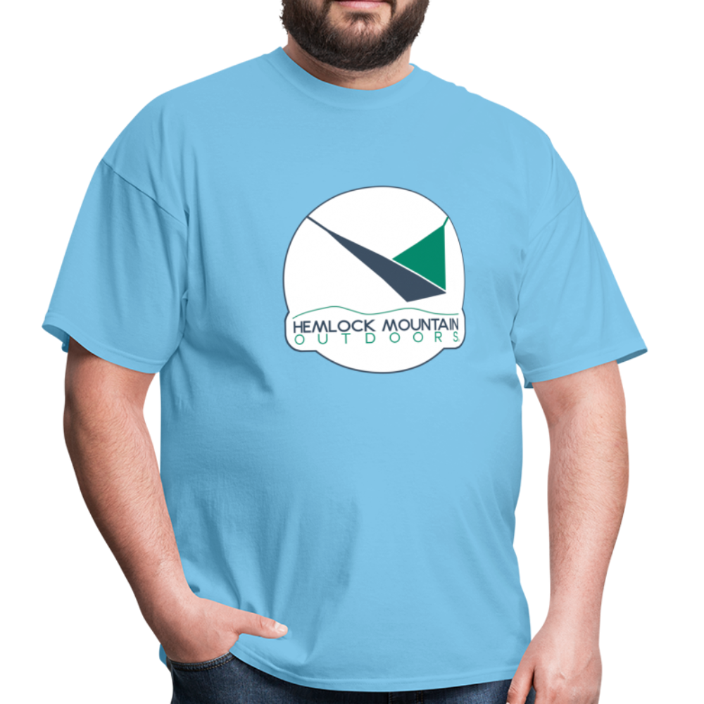 Hemlock Mountain Outdoors Logo Men's T-Shirt - aquatic blue